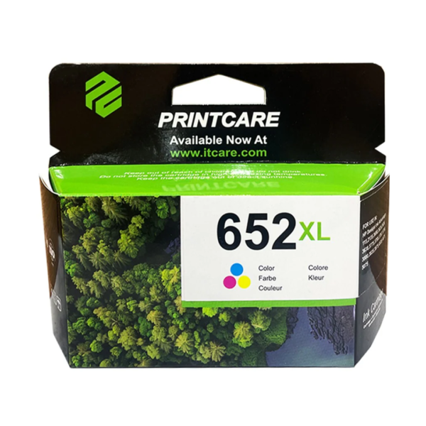 Print Care 652XL Tri-Color Ink Cartridge - 600 Pages / Tri-Color / Ink Cartridge