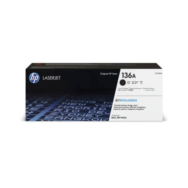 HP 136A Black Color – 1,150 Pages / Black Color / Toner Cartridge – (W1360A)