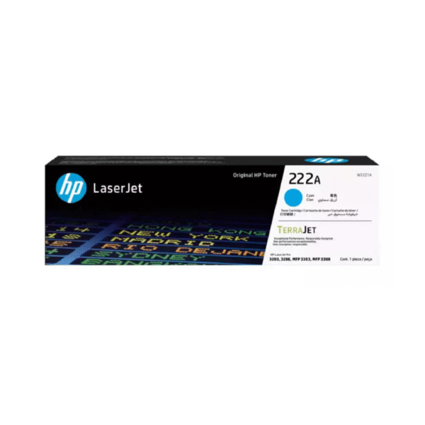 HP 222A Cyan Original LaserJet Toner Cartridge - 1200 Pages / Cyan Color / Toner Cartridge