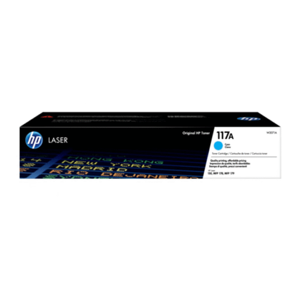 HP 117A LaserJet Toner Cartridge – 700 Pages / Cyan Color / Toner Cartridge – (W2071A)