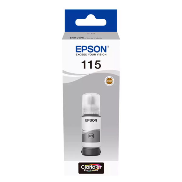 Epson 115 EcoTank Grey Ink Bottle - 70ml/ Print up to 2.3K Pages