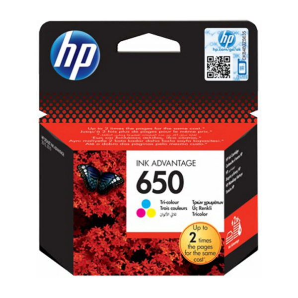 HP 650 Tricolor Ink Cartridge- (CZ102AK)